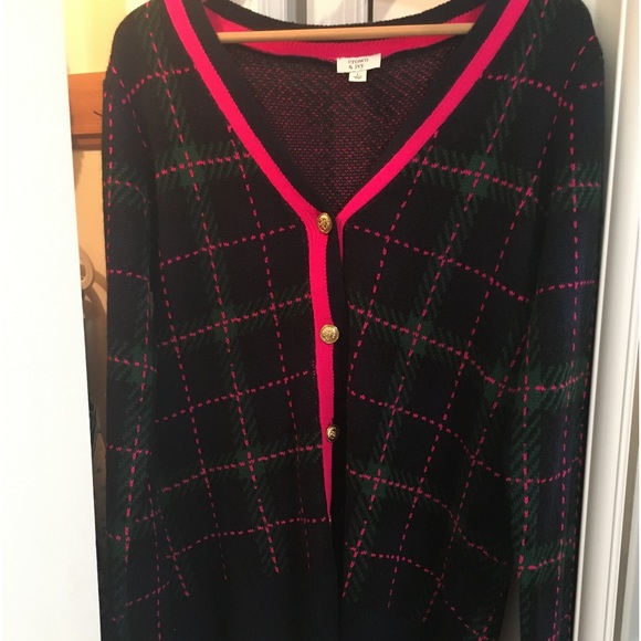 Cardigan, pink Plaid - Picture 4 of 4